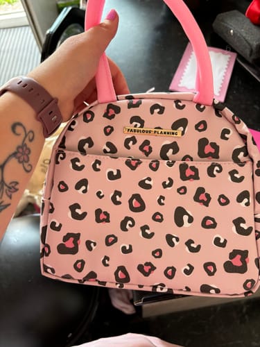 Customer photo review of Pink Leopard Lunch Bag