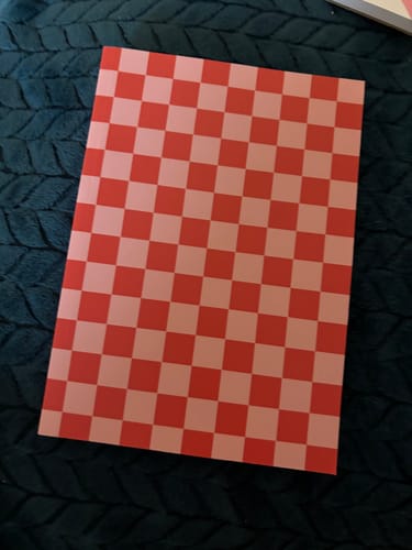 Customer photo review of Pink Grid - A5 Paperback Notebook