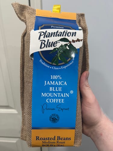 Customer photo review of 100% Jamaica Blue Mountain Premium Coffee (16 oz - medium roasted whole beans)