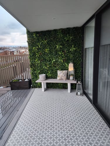 Customer photo review of Green Meadows Artificial Vertical Garden / Fake Green Wall 1m x 1m UV Resistant