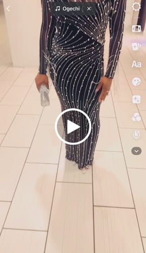 Customer video review of Emiliana Rhinestone Pearl Maxi Dress - Black