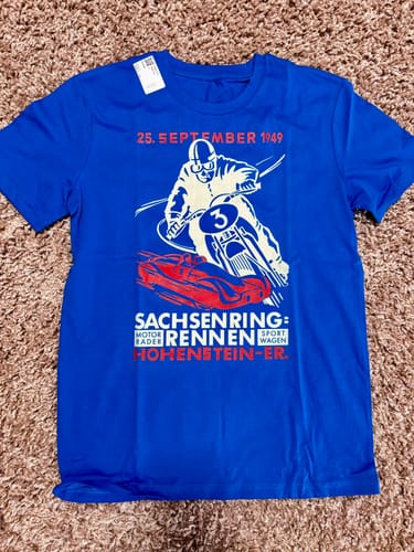 Customer photo review of ORGANIC SHIRT UNISEX • SACHSENRING-RENNEN 1949