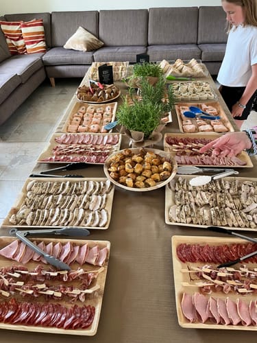 Customer photo review of 9" (23cm) Square Palm Leaf Disposable Bamboo Plates