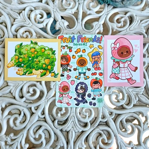 Customer photo review of Fruit Friends V1 Sticker Sheet