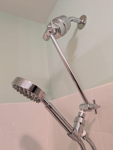 Customer photo review of All Metal Brass Housing for Shower Head Filter Plus 2x Replacement Filter Cartridges