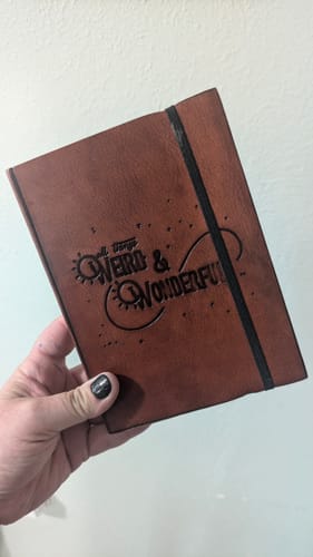 Customer photo review of Weird And Wonderful Quote Leather Journal - 5x7 Lined
