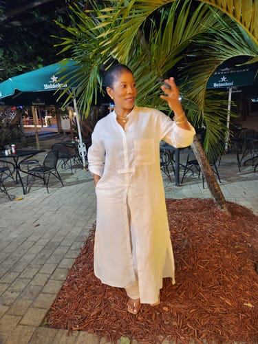 Customer photo review of Long Linen Tunic GISELE