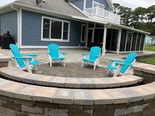 Customer photo review of King-Size Set of 4 Folding Adirondack Chairs With Cup Holders