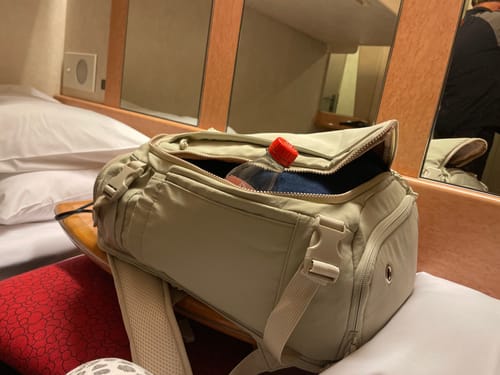 Customer photo review of Blast Quick Access Carry On Travel Backpack