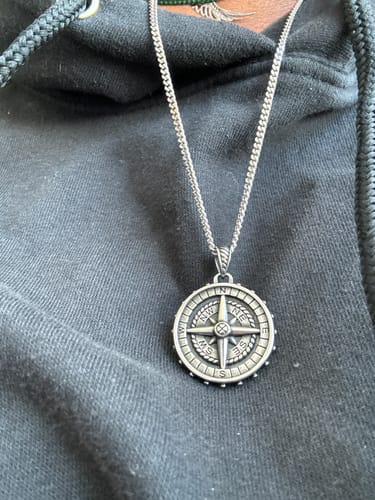Customer photo review of Compass Pendant