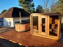 Customer photo review of Smartmak® 4 People Wood Outdoor Square Sauna Room Outdoor Steam Sauna - Square 1
