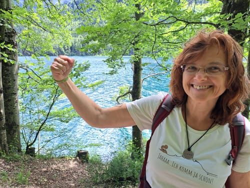 Customer photo review of Raufgehen Runterkommen - Unisex Premium Organic Shirt