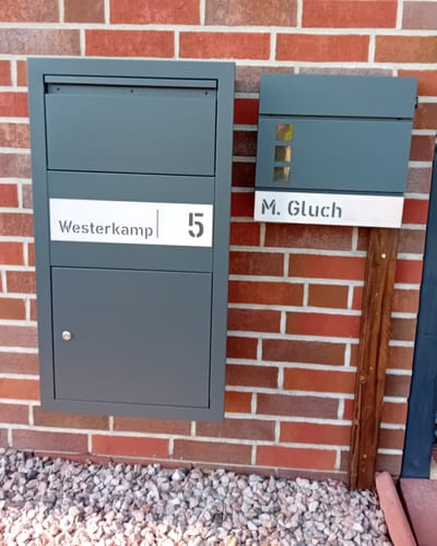 Customer photo review of Ersatzschild für AlbersDesign-Paketboxen