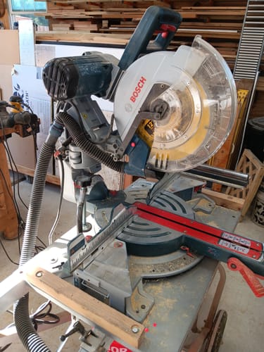 Customer photo review of Bosch Axial Glide Miter Saw Dust Chute (Gen II)