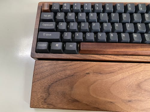 Customer photo review of American Black Walnut Keyboard