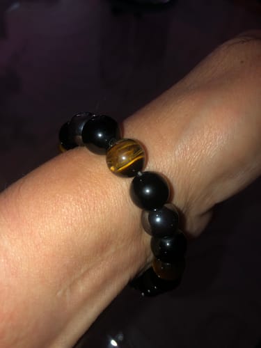 Customer photo review of DREIFACHER SCHÜTZER Tigerauge - Hämatit - Schwarzer Obsidian