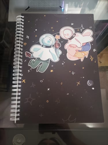 Customer photo review of Space Ghosts Duo Large Reusable Sticker Book