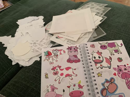 Customer photo review of Strawberry Sprout TV Head Small Reusable Sticker Book