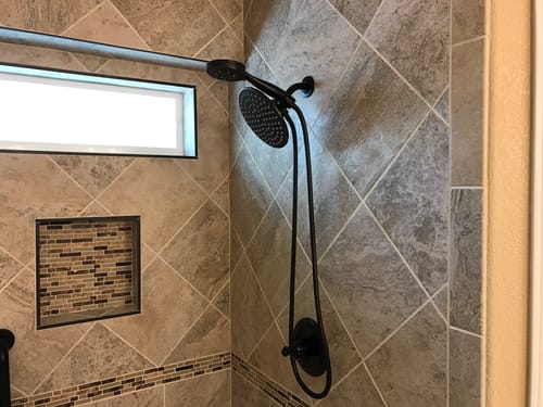 Customer photo review of 3-Spray Dual Shower Head with Adjustable Shower Arm