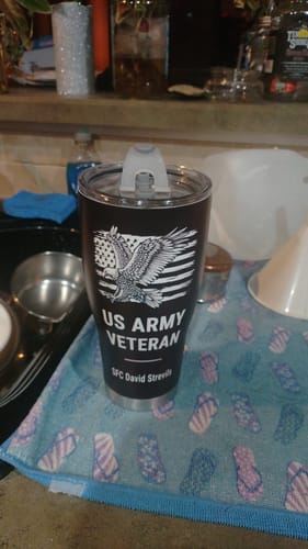 Customer photo review of Personalized Tumbler for Veteran - I'm a Grumpy Veteran