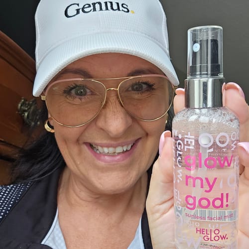 Customer photo review of HG Glow My God! Facial Tanning Mist