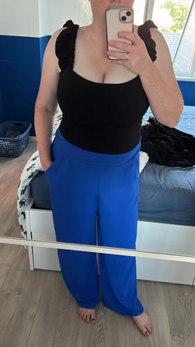 Customer photo review of Ruffle Shoulder Square Neck Stretch ‘Lily’ Bodysuit