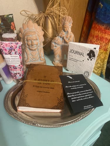 Customer photo review of "If A Story" Handmade Leather Journal