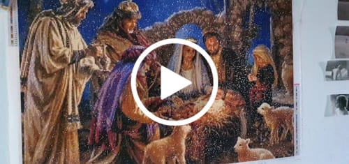Customer video review of 5D Diamond Painting Jesus Christus Geburt