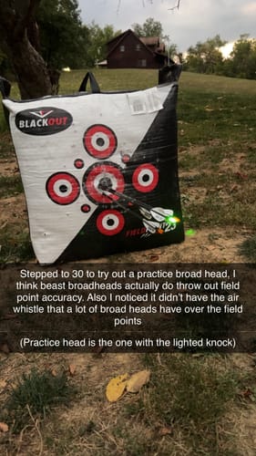 Customer photo review of Beast Broadheads (2-Pack + Practice Tip)