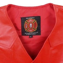 Customer photo review of HL11614RedKnight Men's Red Classic Leather Vest Motorcycle