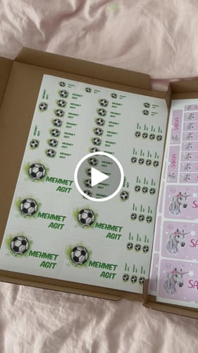 Kundenbewertung mit Video zu Schuletiketten mit Namen - Einhorn Design - 100 Aufkleber in verschiedenen Größe