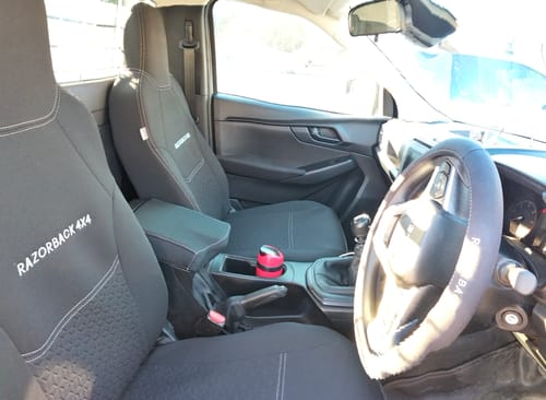 Customer photo review of Isuzu D-MAX RG Single Cab Premium Neoprene 2x Front Seat Covers (Made to Order)