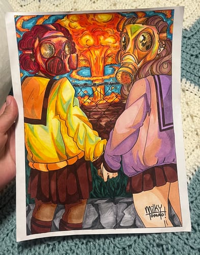 Customer photo review of Gas Mask Girls Coloring Page PDF
