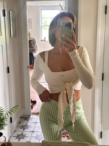 Customer photo review of The Wrap Top / Crème
