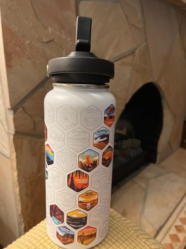Customer photo review of Let's Wander™ National Parks Water Bottle + Stickers