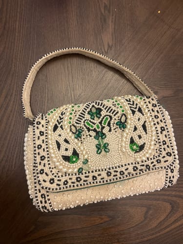 Customer photo review of Emerald Stone Embellished Shoulder Bag