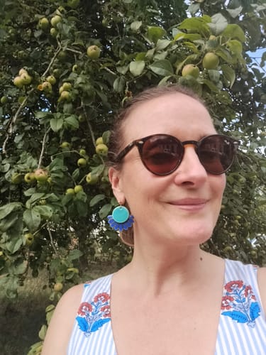 Sandrine K. review of Boucles Sunflower, menthe, bleu et or image 1 out of 1