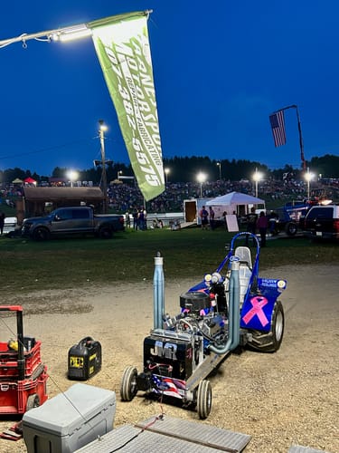 Customer photo review of Racing Trailer Pit Lights – Dual 10 Foot Pole 20,000 Lumens