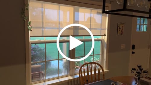 Customer video review of SmartWings Motorized Light Filtering Solar Shades 5% Openness Aventus