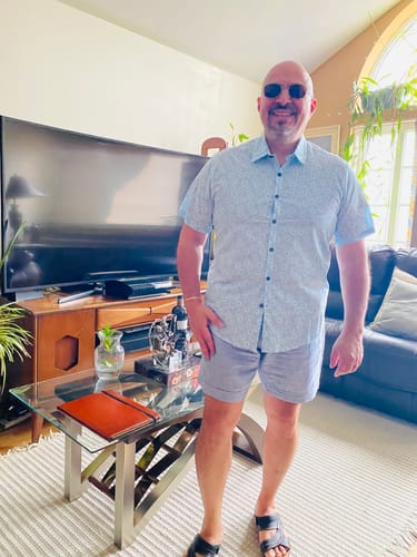 Customer photo review of Men's Floral Tropical Hawaiian Short Sleeve Shirt Shirt