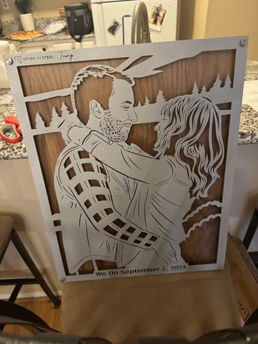 Customer photo review of Custom Metal Portrait