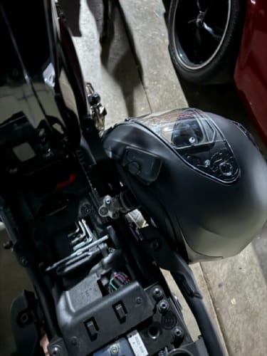 Customer photo review of XSR700 Helmet Hook (lock) 2016+