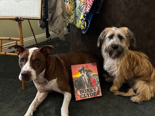 Customer photo review of 'Titanic Doggos' Personalized 2 Pet Canvas