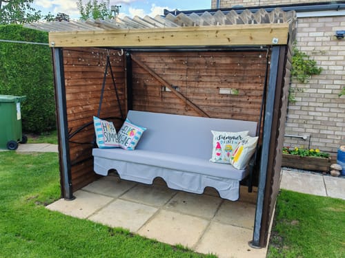 Customer photo review of Outdoor 3-Seater Replacement Swing Cushion