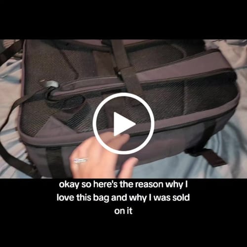 Customer photo review of Blast Quick Access Carry On Travel Backpack