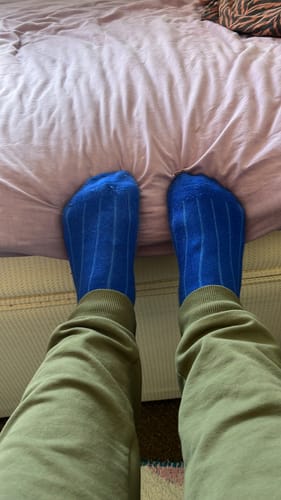 Customer photo review of CASHMERE SOCKS ROYAL BLUE