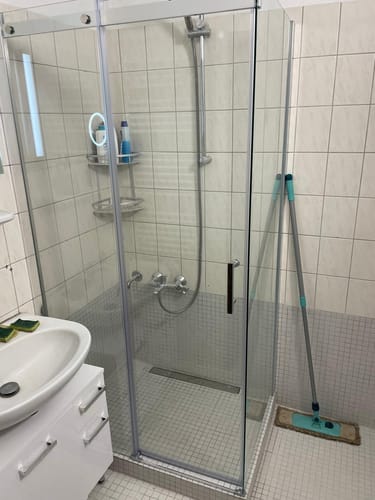 Customer photo review of SONNI Duschkabine Eckeinstieg Schiebetür mit/ohne Duschtasse Ablaufgarnitur 70-120cm Höhe 185cm/195cm