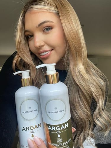 Customer photo review of Hair Growth Organic Shampoo