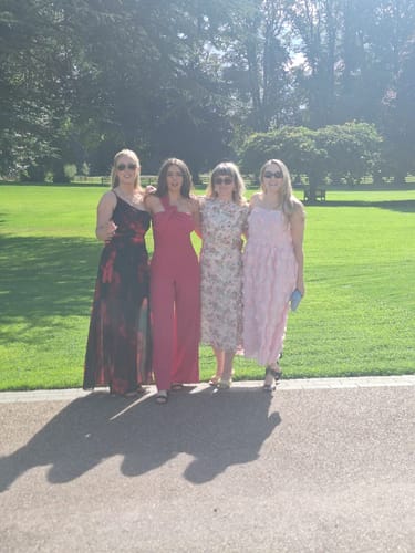 Customer photo review of Forever U Midi Dress With Slit In White Floral Lace