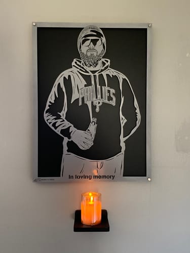 Customer photo review of Memorial Metal Portrait